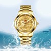 OIDEA Golden Dragon Mens Watches: Luxury Big Face Analog Quartz