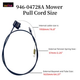 OUSTUE 946-04728A Single Speed Drive Cable for Troy-Bilt TB200 TB210 Rotary 15102 Lawn Mower 746-04728