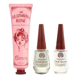 Besame Kit De Cuidado De Uñas Con Crema De Manos De Rosas, R