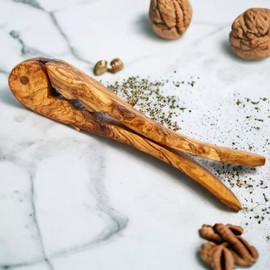 Nutcracker (Clamp Nutcracker) - Handcrafted Olive Wood Nutcracker | Unique Traditional Lever and Modern Design | Nut Cracking Tools for Walnuts, Pecans, Hazelnuts