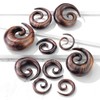 Pierced Owl - Organic Sono Wood Spiral Tapered Hanger Ear