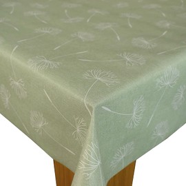 Karina Home Megan Wipe Clean Tablecloth Vinyl PVC (Sage Green, 500cm x 140cm)