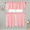 Hiasan 3 Piece Semi Sheer Plaid Kitchen Curtains Light Filtering