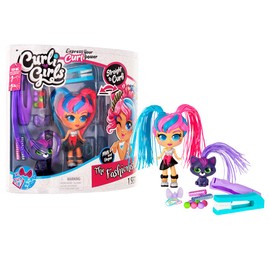 Basic Fun CurliGirls Milli, The Fashionista & Vogue, her cat - Deluxe Hairstyling Doll with MagiCurl Hair - Style Again and Again - Ages 3+