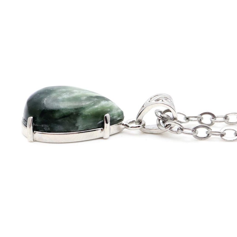 Seraphenite Necklace Drop Natural Stone Pendant Silver 925 Power Stone