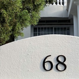 HASWARE House Number Sign 4 inch (10 cm) Modern Door Numbers Signage Plaque Street Home Address Numerals Zinc Alloy (2, Black)