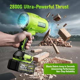 Electric Leaf Blower Cordless,580000RPM Lightweight Handheld Leaf Blower with 2 x 4.0Ah Battery and Charger,Powerful Battery Blower with 3 Extended Nozzle for Lawn Care, Patio Cleaning and Dust
