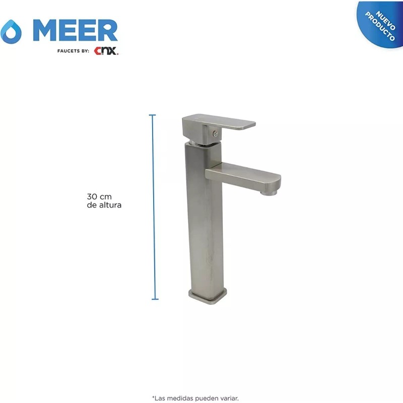 CNX Mezcladora Monomando De Lavabo (niquelada) Incluye Mangueras
