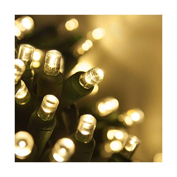 70 5mm LED Warm White Christmas Lights, 24' White LED