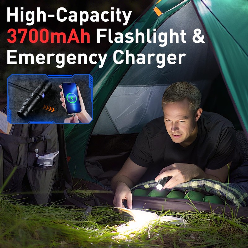 SuperFire Tactical Flashlight - 2300 Lumens Rechargeable LED Flashlight |