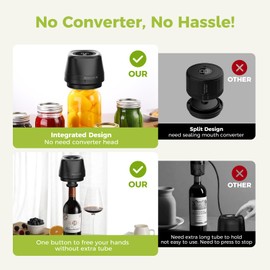 Newise Upgraded Electric Mason Jar Vacuum Sealer, 3-in-1 Automatic Vacuum Sealer Kit with Wide and Regular Mouth Mason Lids, Portable Mason Jar Sealer for Vacuum Bag, Wine Bottle, Gifts for Mom