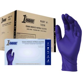 1st Choice 1st Choice Nitrile Disposable Gloves, 3 Mil Indigo Nitrile Gloves XL, Case of 1000 Medical Gloves Disposable Latex Free