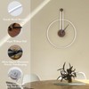 DRELIFAM Modern Wall Clock Large Wall Clocks with Walnut Dial