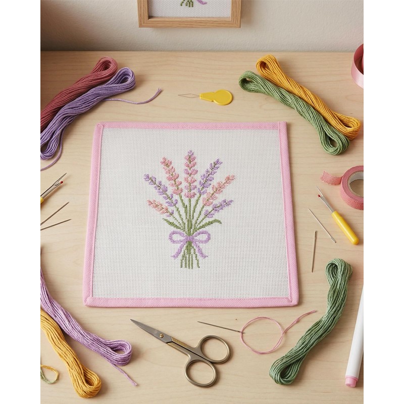 Zplontya Bound Needlepoint Canvas – 3 Pcs 18 Mesh Pink