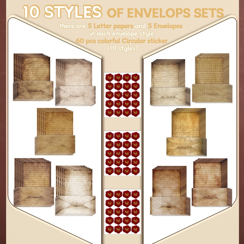TaoBary 160 Pcs Stationery Paper Set 50 Double Sided Stationery