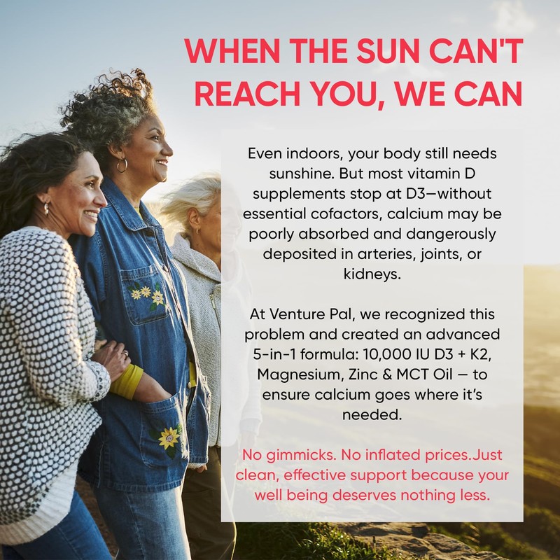 Venture Pal 5-in-1 Vitamin D3 10000 IU & K2 as