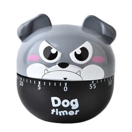 Kitchen Mechanical Timer, Egg Timer, Funny Timer, Manual Timer, Used for 60 Minute Timer, Baking and Cooking Reminder (Puppy Grey)