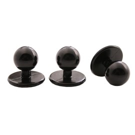 Hartmann-Knöpfe Pack of 12 Chef's Jacket Buttons Plastic Ball Buttons Black (Black)