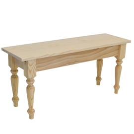 Unfinished Bench with Turned Legs (48)
