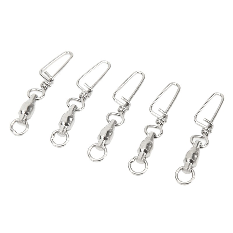 50Pcs High Strength Fishing Snap Swivels Stainless Steel B Type