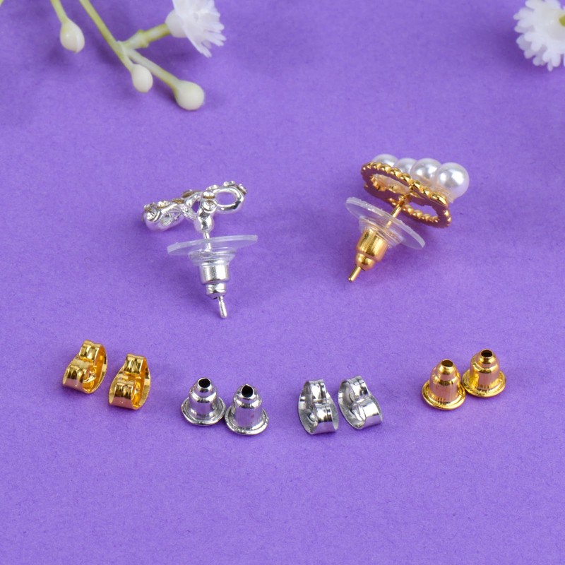 6 Styles Earring Backs for Studs/Droopy Ears/Heavy Earring,170 Pcs Clear