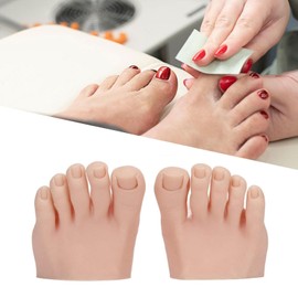 predolo Practice Fake Foot Model for Nails Tips Multifunctional Soft Movable Flexible Half Foot Professional Nail Mannequin with Toes, Skin Color