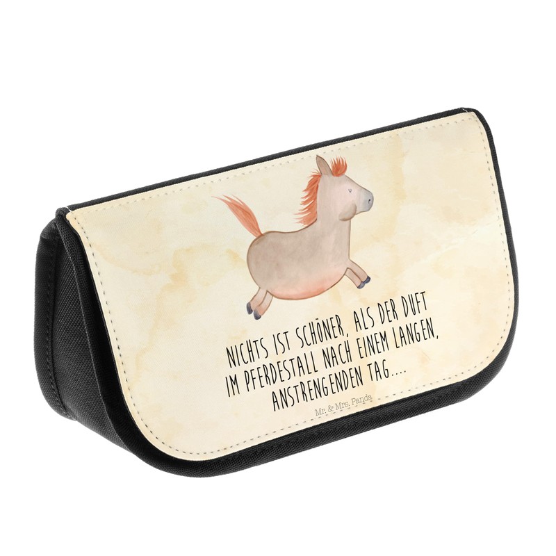 Mr. & Mrs. Panda Horse Jumping Cosmetic Bag, brown, Hand