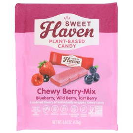 Sweet Haven Plant-Based Candy, Chewy Berry-Mix, Naturally Flavored, Vegan Friendly, Gluten Free & Non-GMO, 4.4 Ounce (Pack of 6)