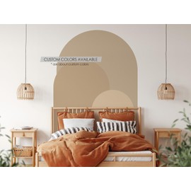 Coloritto Sand Beige Modern Arch Wall Decal | Peel and Stick Arch Wall Sticker | Removable Self Adhesive Boho Mural | Headboard Sticker (96" W x 72" H)