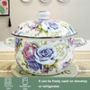 OIIKQDML Enamel Stockpot with Lid, 4.6 Quart Retro Cooking Pot,