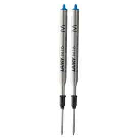 LAMY M16 Set of 2 Ballpoint Pen Large Capacity Metal Refill – Original Replacement Refill for All Lamy Ballpoint Pen Models – Indelible – Line Width Medium Blue