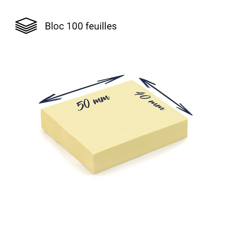 WAYTEX 1200 Sticky Notes Pastel Yellow 12 Pads of 100