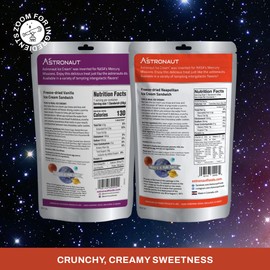 Astronaut Foods Freeze-Dried Ice Cream Sandwich, NASA Space Dessert, Variety Pack with Vanilla and Neapolitan, 6 Count