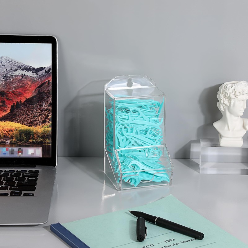 Hipiwe Clear Qtip Dispenser Wall Mount Acrylic Q Tip Holder