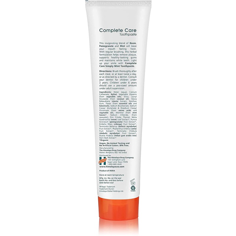 Himalaya Botanique Simply Mint Complete Care Toothpaste, Refreshing Mint Flavour,