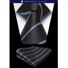 HISDERN A3-02 Formal Necktie Set, Men's, Brown, Striped, Tie Clip,
