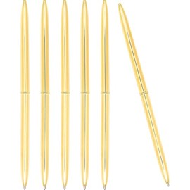 6Piezas Bolgrafo De Metal Dorado Con Rotacin De Cabezas Dobles Tinta Azul Para Oficina y Escuela Paquete De Escritura y Elegante                      