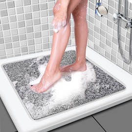 Leotruny PVC Non Slip Square Shower Mat 21 x 21 Inches Shower Floor Mat for Bathroom Textured Surface (C04-Mix Color, 21''X21'')