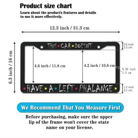 Front License Plate Bracket Black and White License Plate Frames This Car Doesn’t Have a Left Phalange Universal Aluminum Car Accessory 2 Pack with Screw Covers Set
