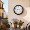 YTAONS Outdoor Waterproof Wall Clock with Thermometer and Hygrometer Combo,