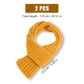 XIHIRCD 2pcs Kids Scarf, Winter Neck Warmer Soft Small Knitted Scarves Reusable Winter Clothing Wear for Toddlers Boys Girls Children in Cold Weather (Ginger, Green)