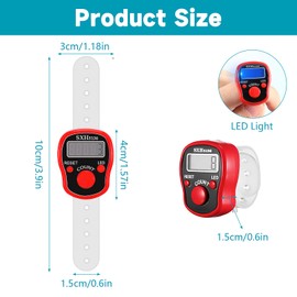 12 Pack LED Finger Tally Counter Clicker, 5 Digit Mechanical Tally Counter, Electronic Tasbeeh Counter, Pitch Palm Counter for Muslims Tracker Golf Lap Knitting Counting