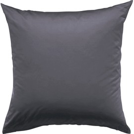 Erwin Müller Maco Satin Country Hat Cushion Cover, 100% Cotton, Silky Shine, with Practical Zip, Temperature Regulating, Anthracite, Size 80 x 80 cm
