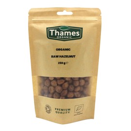 Organic Raw Hazelnuts-Certified Organic, Non-GMO, Vegan, No Additives, No Preservatives, Resealable Bag by Thames Organic 250 g