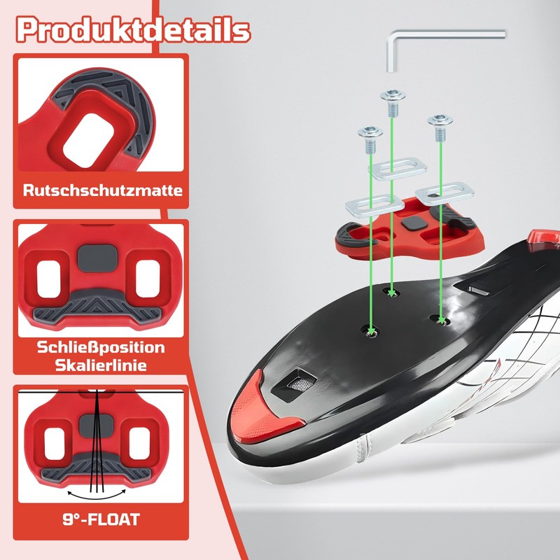 Compatible with Look Keo Bike Pedals 3-Hole Grip Blade 2