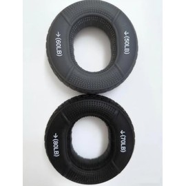 Hand Grip Strengthener Set, Grey & Black Silicone Exercise Bands for Fitness, Rehabilitation, and Office Stress Relief