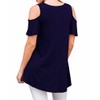Afibi Womens Cold Shoulder Half Sleeve Swing Tunic Tops for