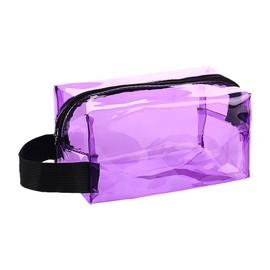 Clear Makeup Bag Cosmetic Bag Cosmetic Bag Cosmetic Bag Waterproof Travel Toiletry Bag Beach Bag Organizer with Handle Strap, Purple