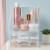 STORi Chloe Stackable Makeup Holder & Drawer Organizer Set, Clear,