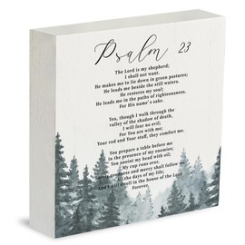 Christian Decor Christian Office Decor Psalm 23 the Lord is My Shepherd Bible Verses Wooden Box Sign Decor Plaque Christian Desk Office Home Bookshelf Tabletop Decor
